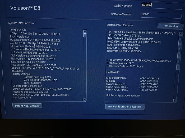 Gebraucht GE Voluson E8 Ultraschallgerät mit  2x neue Sonde + 1x gebrauchte sonde + Sony Drucker