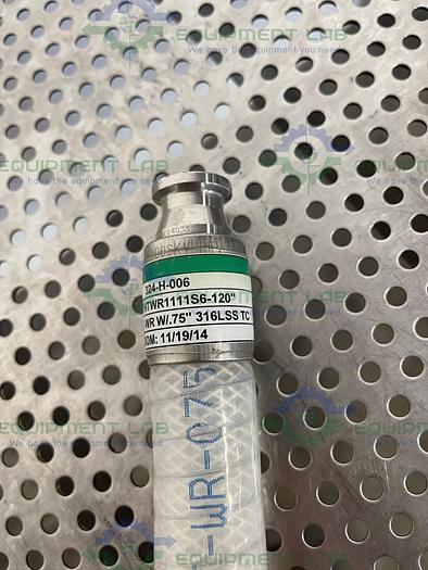 Used Sani Tech  STHT-WR-0750 120" Silicone Hose w/ 3/4" Sanitary Fitting