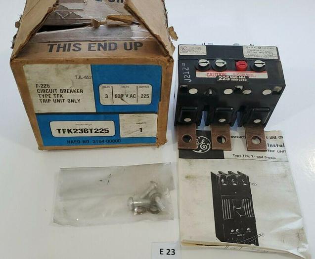 *NEW IN BOX* General Electric TFK236T225 Trip Unit Type TFK 225Amp 3P + Warranty