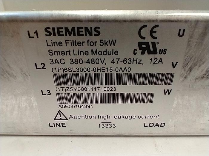Used Siemens 6SL3000-0HE15-0AA0 Sinamics Line Filter 3Ph 5KW GH115C1