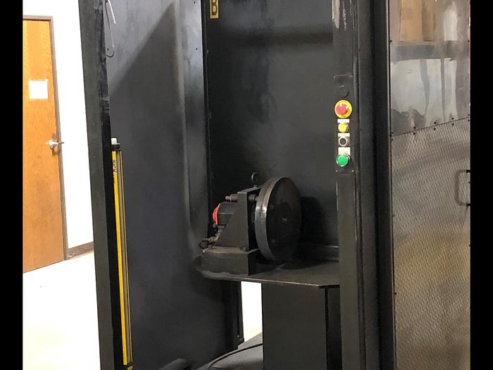 Used FANUC ARCMATE 200iB MIG WELDING CELL WITH A/B SIDED INDEX TABLE AND 7TH AXIS SERVO HEADSLTOCK