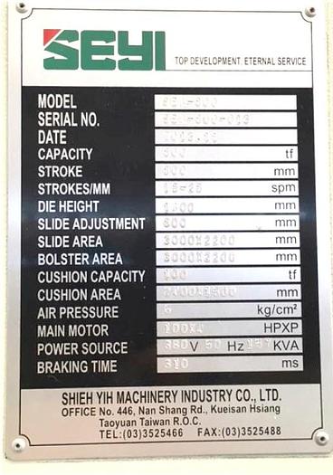 Used Press Sheet Stamping Mechanical SE4-600