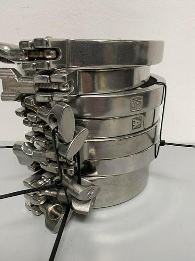 Used Anderson Single-Pin Heavy Duty Stainless Steel 4" Clamps