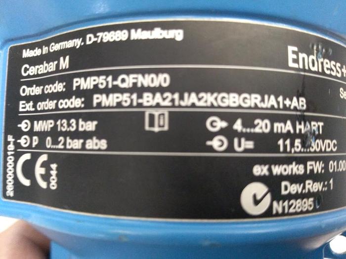 Trasmettitore di pressione Cerabar M, PMP51-QFN0/0 Endress e Hauser, Eex, come nuovo