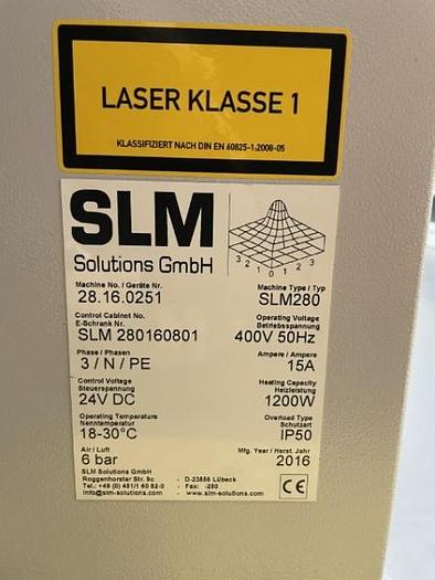 Gebraucht 2016 SLM Solutions SLM 280HL