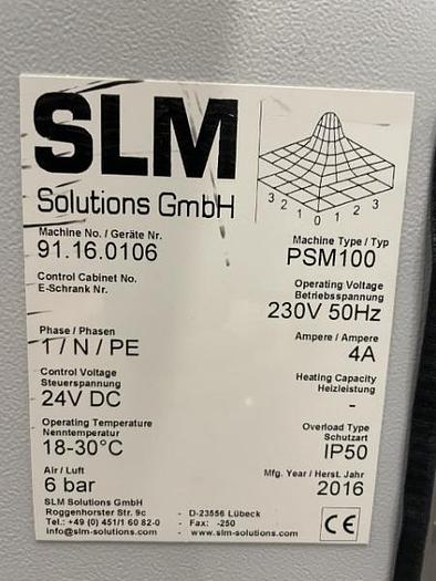 Gebraucht 2016 SLM Solutions SLM 280HL