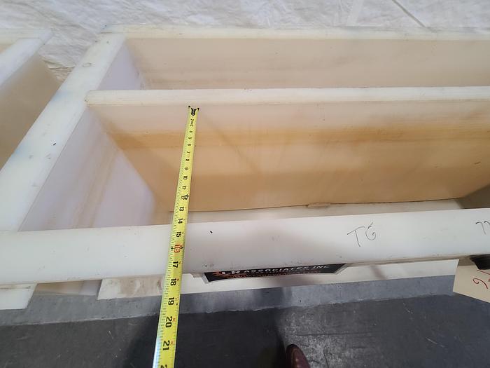 Used Polypro Tank Counter Flow Rinse side and bottom support 70" x 28" x 29" Removable Partition