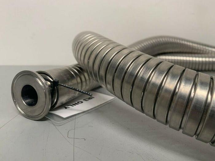 Used Williams-Carver 83" SS Reinforced Flexible Silicon Hose w/ 1" Sanitary Fittings