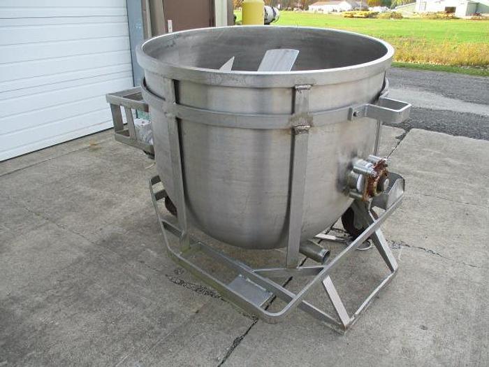 Used Stainless Steel Kettle, 250 gallon capacity, horizontal agitation