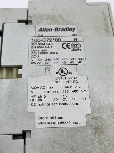Used Allen-Bradley 100-C72*00 Ser B (CRACKED)