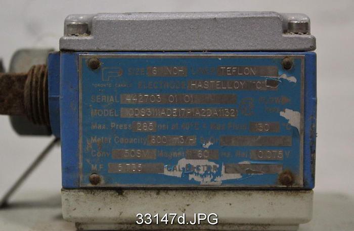 Used Bailey Fisher Porter 10DS3111ADE17P1A2DA11321 6" Magnetic Flow Tube #33147