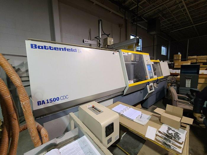 Used Battenfeld BA 1500 CDC Injection Molding Machine with Robot 165 Ton 9.5 ounce