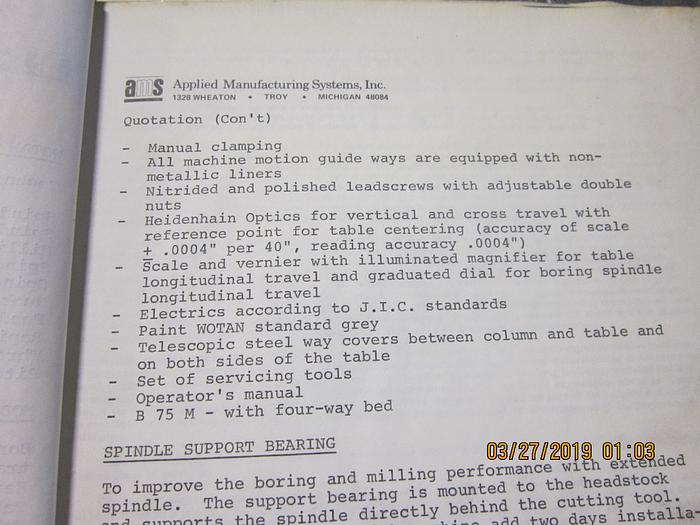 Used 1974 Wotan B-75-M