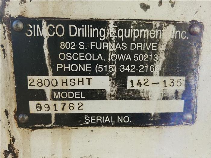 Used 2002 Simco 2800HSHT Drill Rig