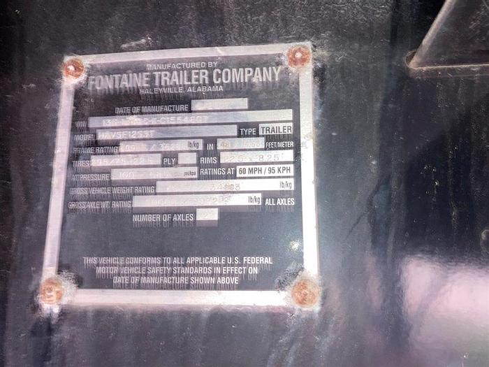 Used 2012 Fontaine Velocity Flatbed Trailer