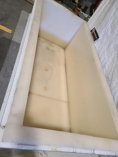 Used PVC Plastic Tank Double Wall with side and bottom support 70" x 28" x 29" D Hot Liquid