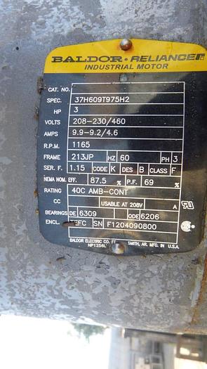 Used Pump, Centrif, 3 HP, C/I, 3" In/Out, ESSCO #S743512