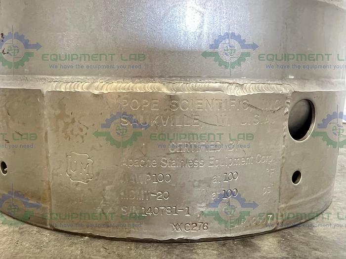 Used Pope Scientific  17 Liter Pressure Vessel 100 PSI at 100°F w/ Gauge & Dip Tube