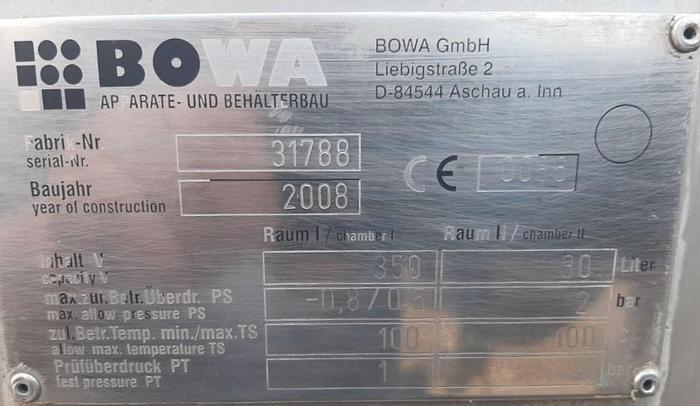 Used Tank, 92 Gallon, S/st, 28" X 30", Jkt, DT/DB, E #S743588