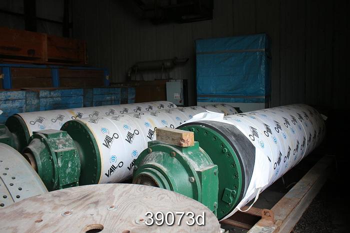 Used LG Industries Plain Press, 1200 PLI Balanced at 2500 FPM, Blind Drilled Press Rolls, 118" Face, 32" Diameter #39073