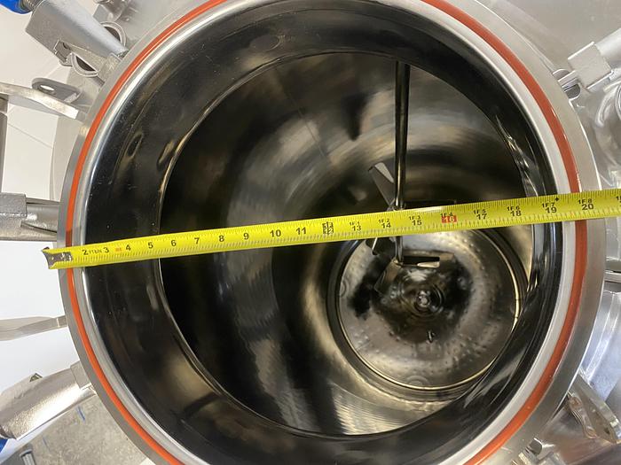 Used Holloway  2000 Liter Stainless Steel 100 PSI Jacketed Process Vessel w/ Agitator