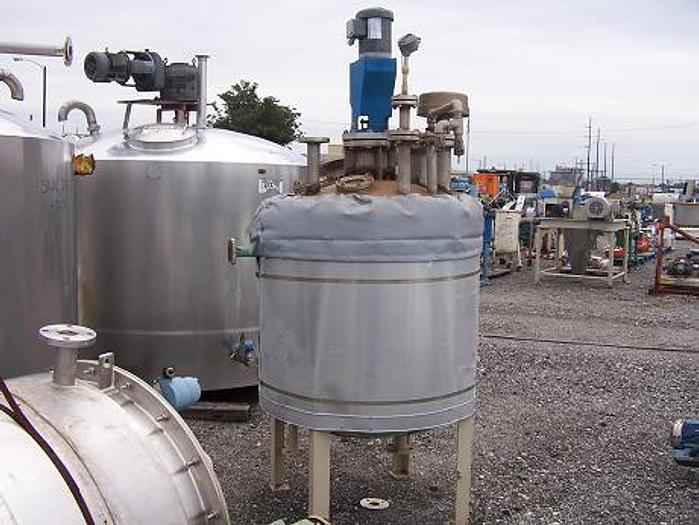 Used Expert Industries approximately 175 gallon vertical 304L stainless steel jacketed tank
