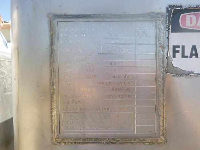 Used Bin, Tote, 75 CF, 550 Gallon, Stainless Steel, Metal Craft, IBC Tote #S744872