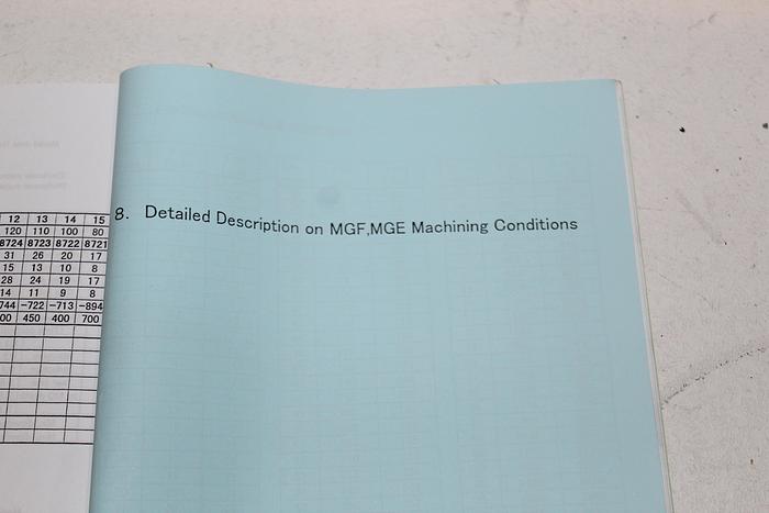 Parts Only Makino Instruction Manual Sinker EDM MGH Generator Machining Conditions (B5)