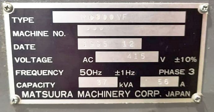 Used Matsuura MC800 VF -1995