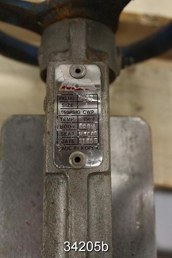 Used Mas 4" Hand Operated Knife Gate Valve #34205