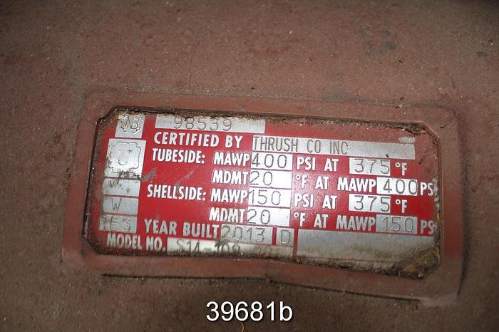 Used Thrush Shell and Tube Heat Exchanger Model S14 108-2B #39681
