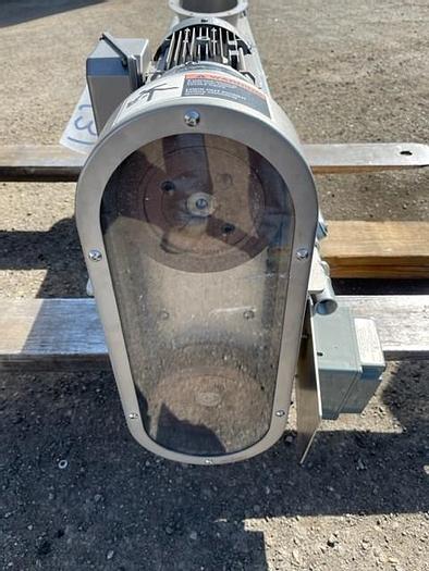 Used 5'Long x 10" Wide Stainless Steel Auger Screw Conveyor