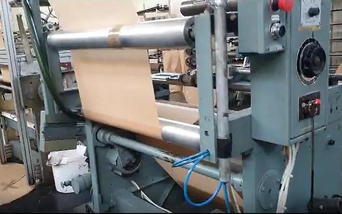 Used (visible in production) WINDMÖLLER & HÖLSCHER (W&H) MATADOR S1 - Flat & satchel paper bag making machine (2 col flexo & window unit)