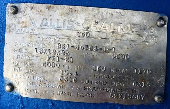 Used Allis Chalmers 16x12x23 SS Split Case Pump – SOLD!