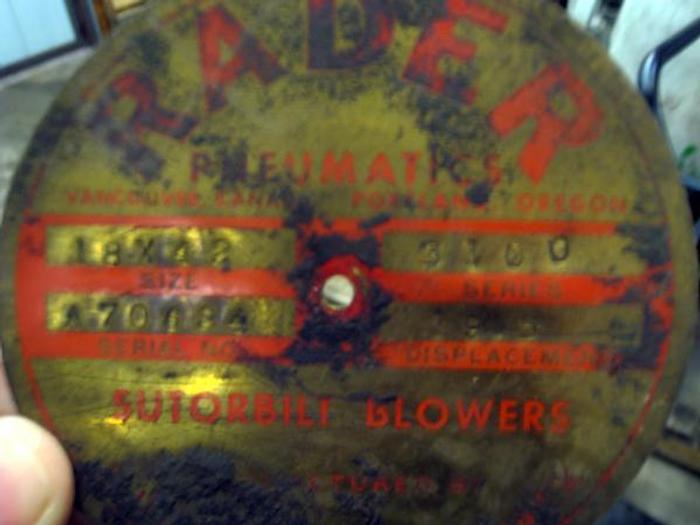 Used Sutorbilt (Rader) Blower (Unused)
