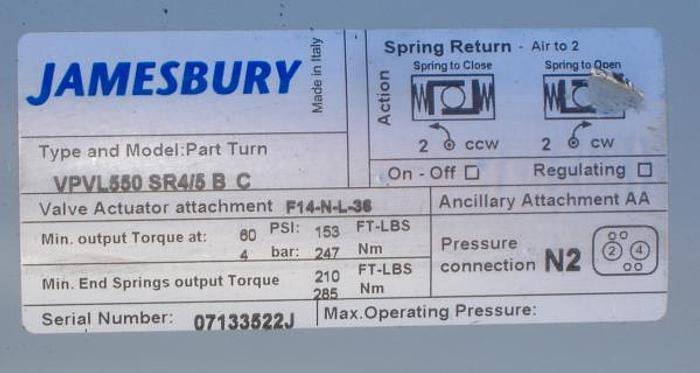 Used Jamesbury 4″ SS Actuated Ball Valves – NEW SURPLUS