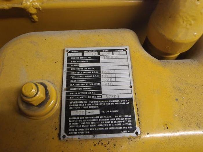 Used Caterpillar D398 600 KW Standby Generator w/612 Hours