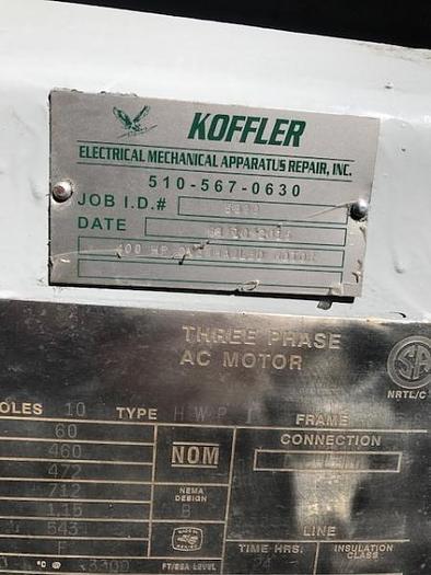 Used 400 HP 712 RPM 460 Volt Refiner Motor (Rebuilt)