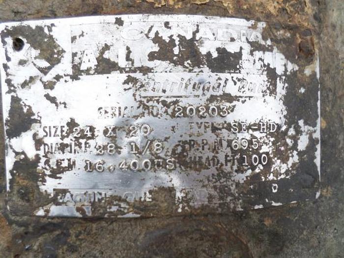 Used Allis Chalmers 20x24x28 SS Split Case Fan Pumps (3 Available)