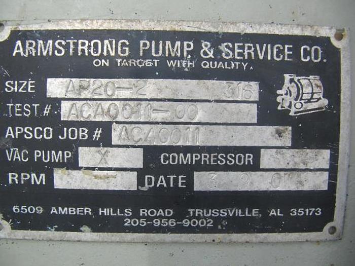Used Armstrong/Nash 2002 SS Vacuum Pump – SOLD!