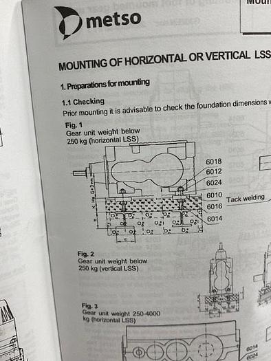 Metso Gear Reducer Model M3RVHF50 Helical Right Angle Gear Reducer Ratio 23.076:1