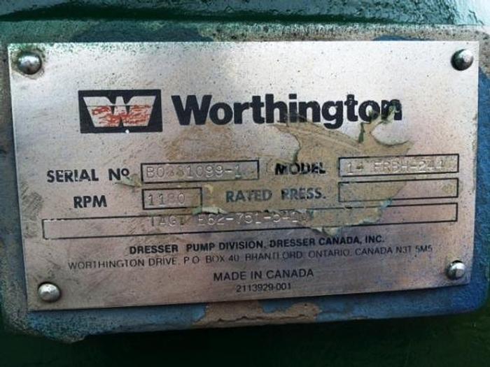 Used Worthington 14FRBH-244 Centrifugal Stock Pumps