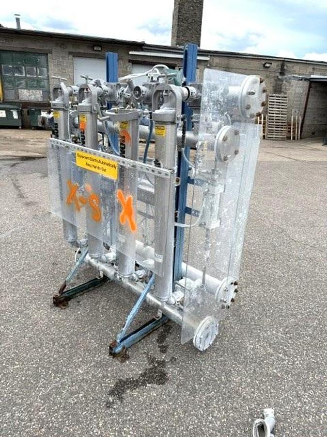 Used Ronningen Petter 4 Bank Tubular Backwashing Filter Model SS-A-204-BV-VIB-Auto