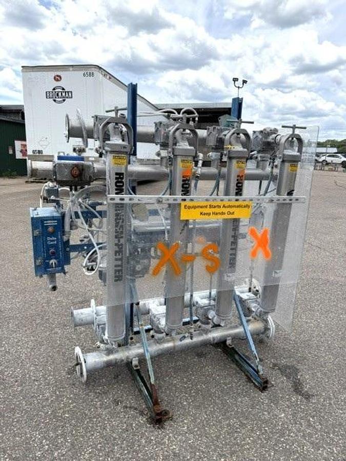 Used Ronningen Petter 4 Bank Tubular Backwashing Filter Model SS-A-204-BV-VIB-Auto