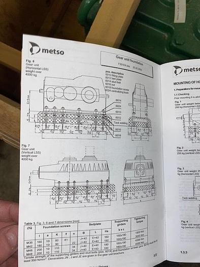 Metso Gear Reducer Model M3RVHF50 Helical Right Angle Gear Reducer Ratio 23.076:1