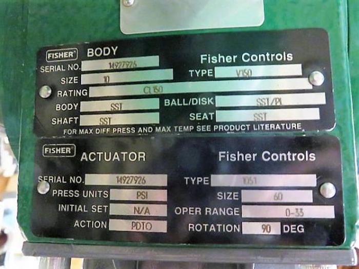 Used Fisher 6″ V150 V-Ball control Valve -Rebuilt – SOLD!