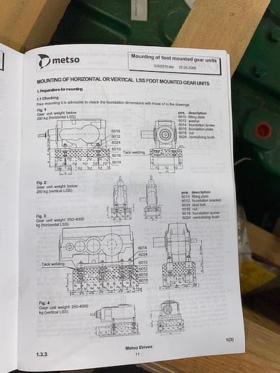 Metso Gear Reducer Model M3RVHF50 Helical Right Angle Gear Reducer Ratio 23.076:1