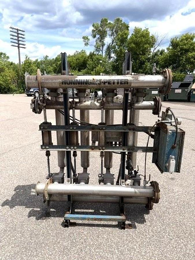 Used Ronningen Petter 4 Bank Tubular Backwashing Filter Model SS-A-204-BV-MX-Auto