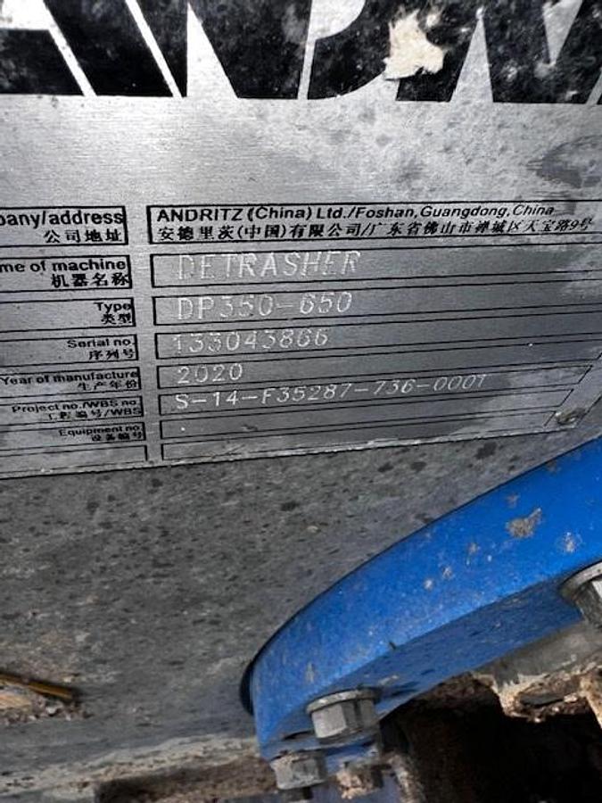 Used Andritz DP350-650 Detrasher Pump