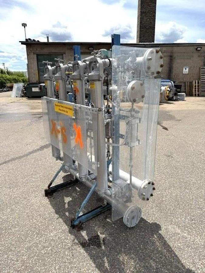 Used Ronningen Petter 4 Bank Tubular Backwashing Filter Model SS-A-204-BV-VIB-Auto